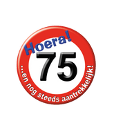 Button 75 Jaar Verkeersbord 5,5cm